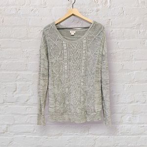 Mossimo Grey Woven Crew Neck Sweater